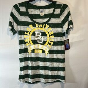 Baylor Bears NCAA Womens Shirt Size X-Large Sic 'Em Bears New wTags Green Stripe